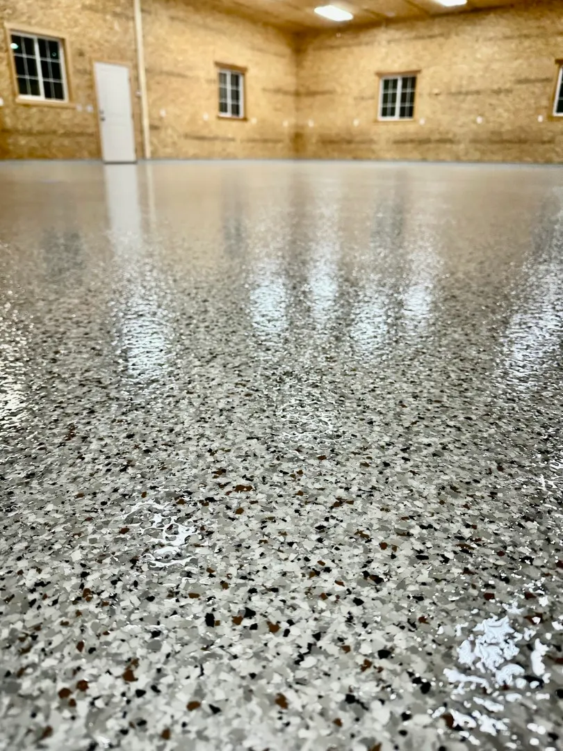 Showroom-grade concrete coating with a glossy finish